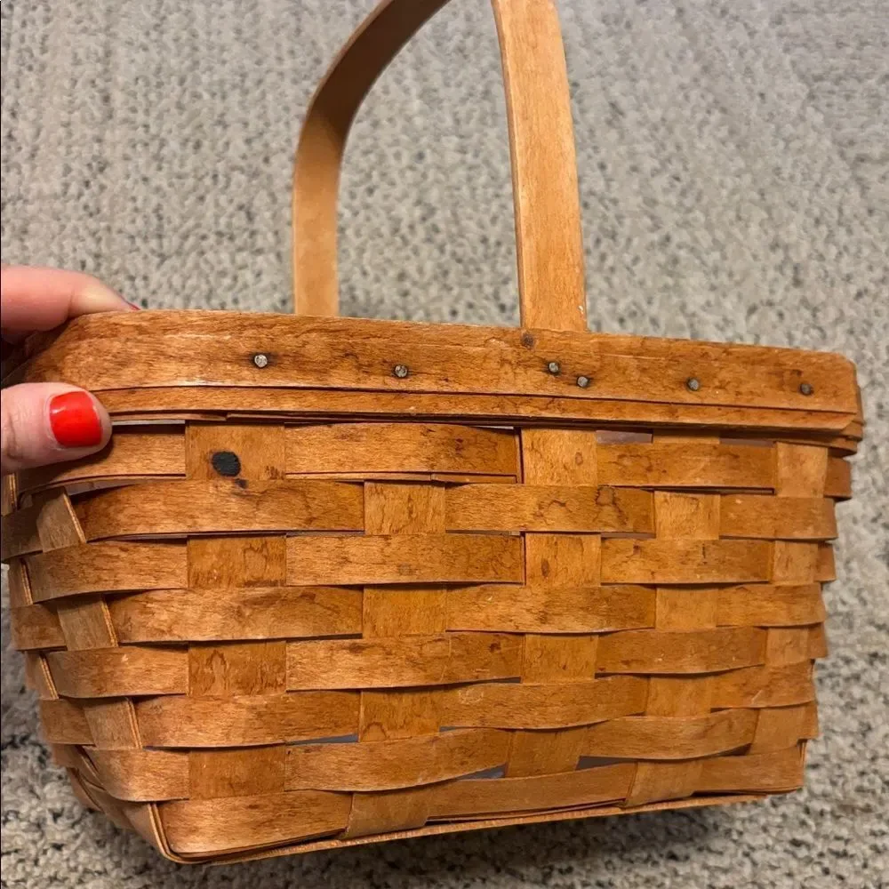 🎀Vintage🎀 Longaberger 1995 Woven Brown Basket with Handle